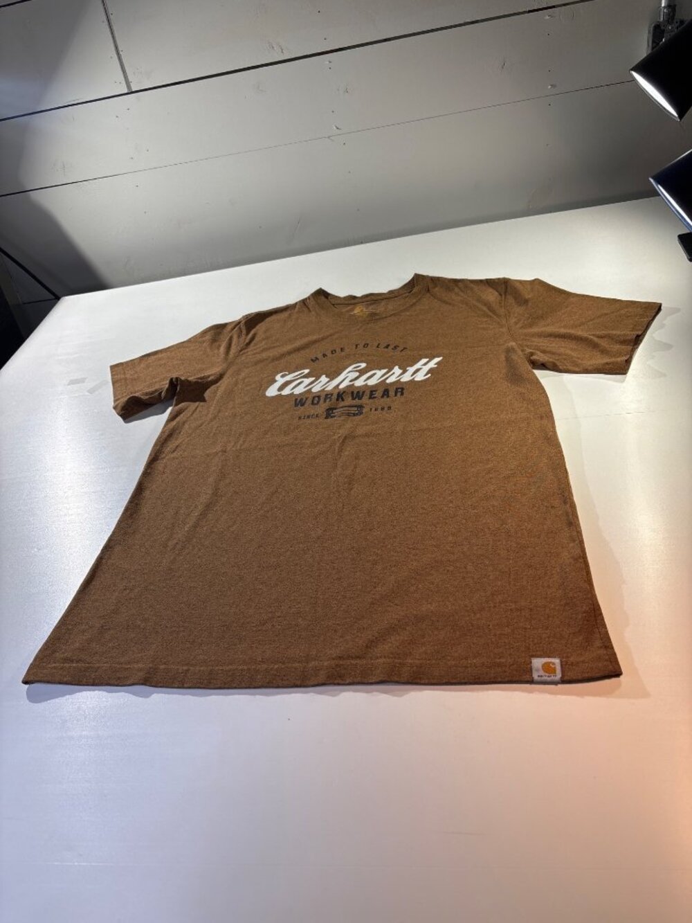 Carhartt Mens Brown Relaxed Fit Graphic T-Shirt Made To Last Workwear Size L
